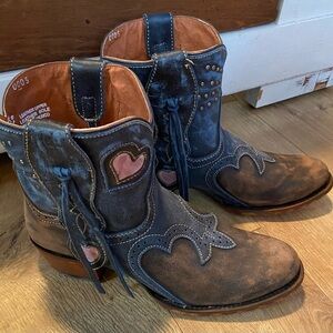 Dan Post Blue and Brown Leather Western Boots
